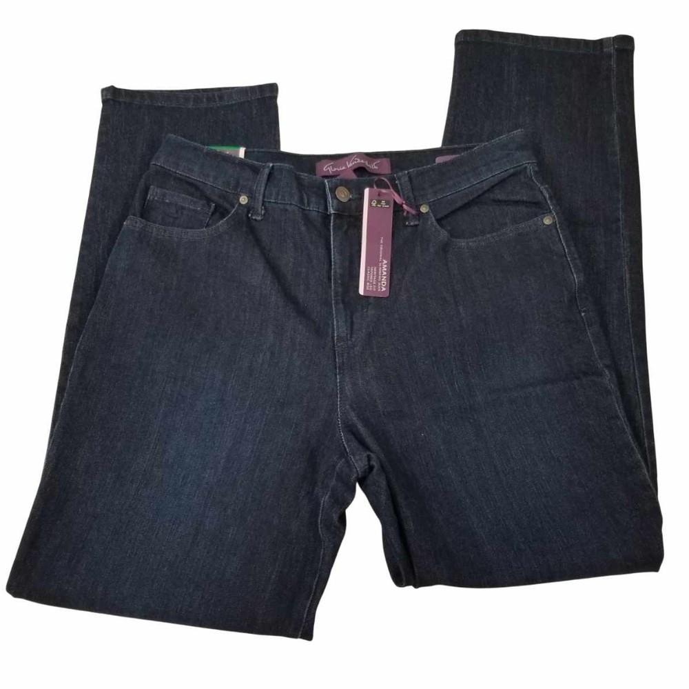 Gloria Vanderbilt Amanda Women's Jeans - Dark Blue Size 12 Short
